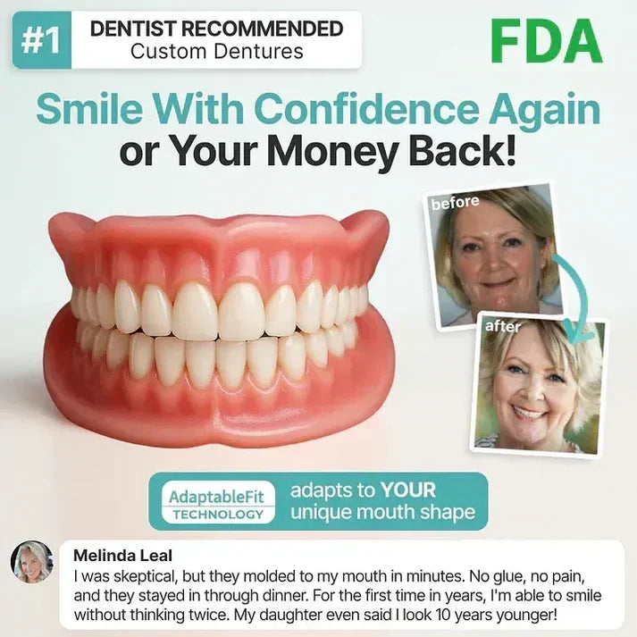 Ends Today: 49.99% OFF! Medical Full Denture with Strong Suction