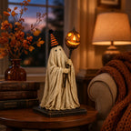 🎃Lighted Vintage Ghost Figurine with Glowing Pumpkin Staff💋