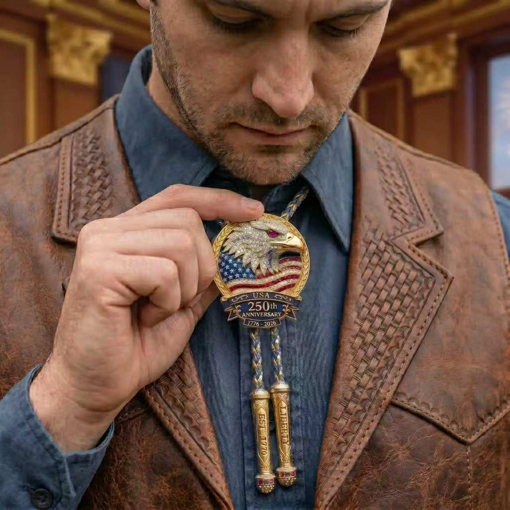 🎁🎉Only $24.99 This Week🌟🎉USA 250th Anniversary Eagle Bolo Tie💋