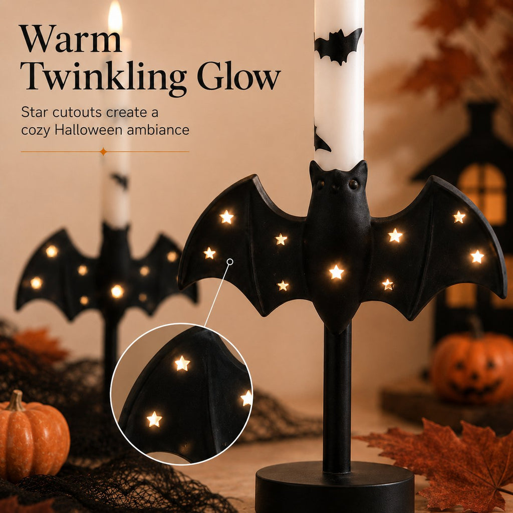 🎃🦇 Flameless Bat Candle Holders for a Safer Halloween Glow💋