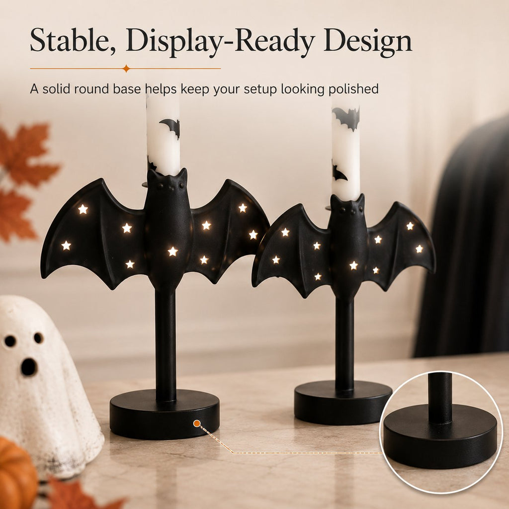 🎃🦇 Flameless Bat Candle Holders for a Safer Halloween Glow💋