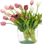Artificial Tulips Flowers, Real Touch Latex Bouquet,Easter-ready Spring Décor