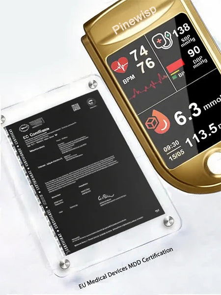 🏆 2026 Best Seller | Limited-Time 50% OFF🩸| Health America Subsidized Product | Pinewisp™ Professional 12in1 Glucose & Vital Signs Monitor-Painless, Fast, Precise& FDA-Backed(Made in California, USA)