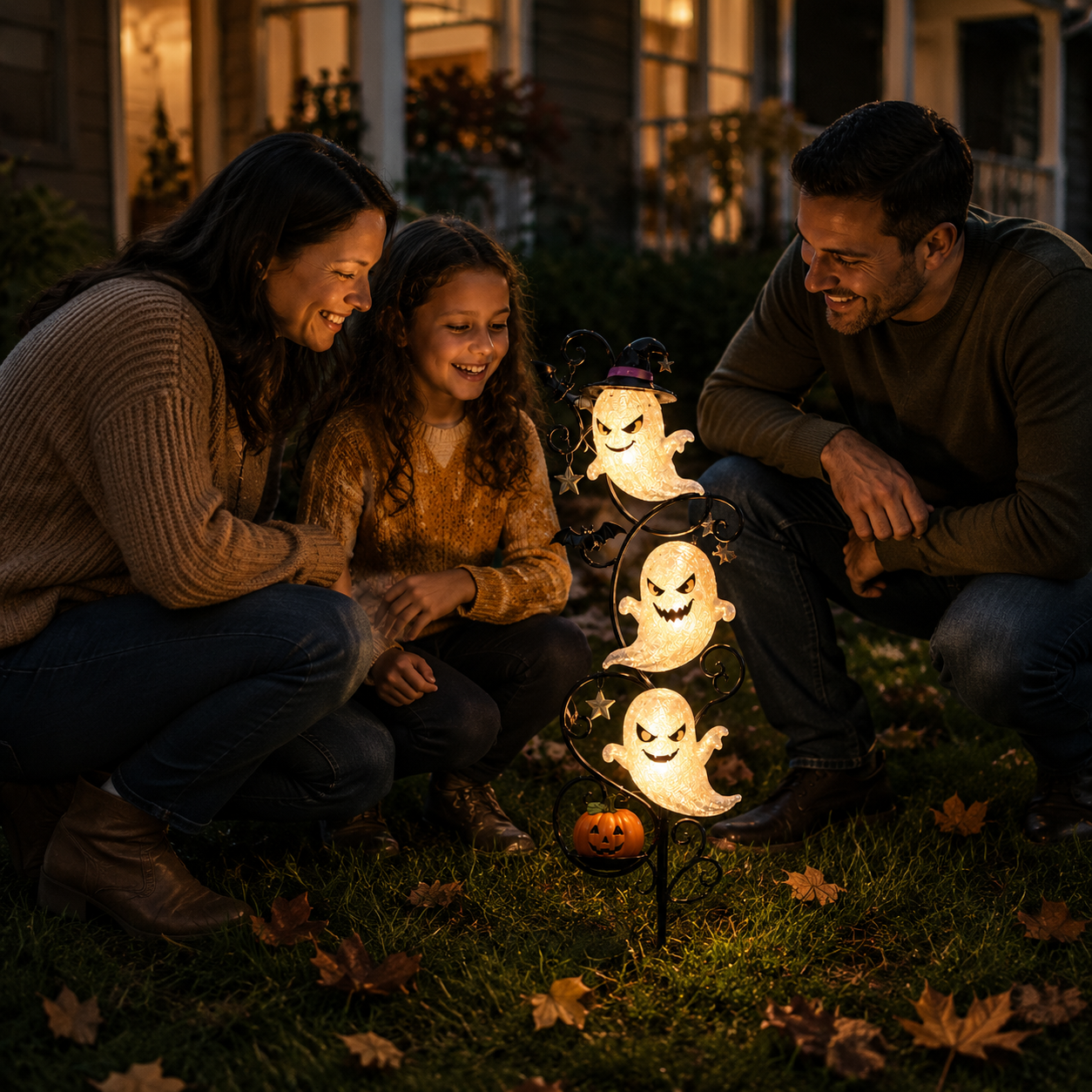 👻 Solar Halloween Little Ghost Garden Stake Light💋