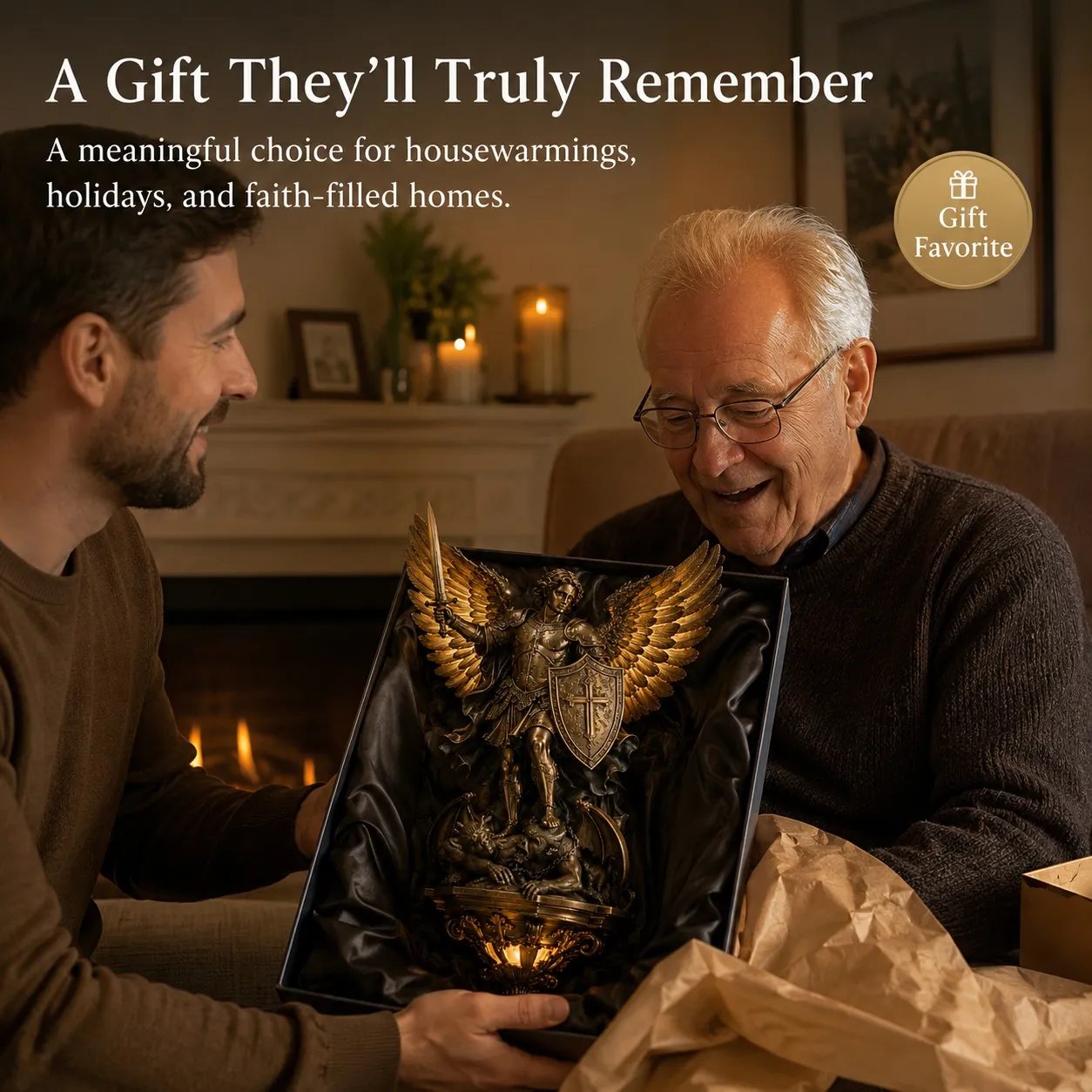 🔥LAST DAY 60% OFF⏰-St. Michael Guardian Angel Wall Light🕊️💋
