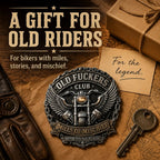 Old Fuckers Club – Miles of Mischief Motorcycle Emblem💋