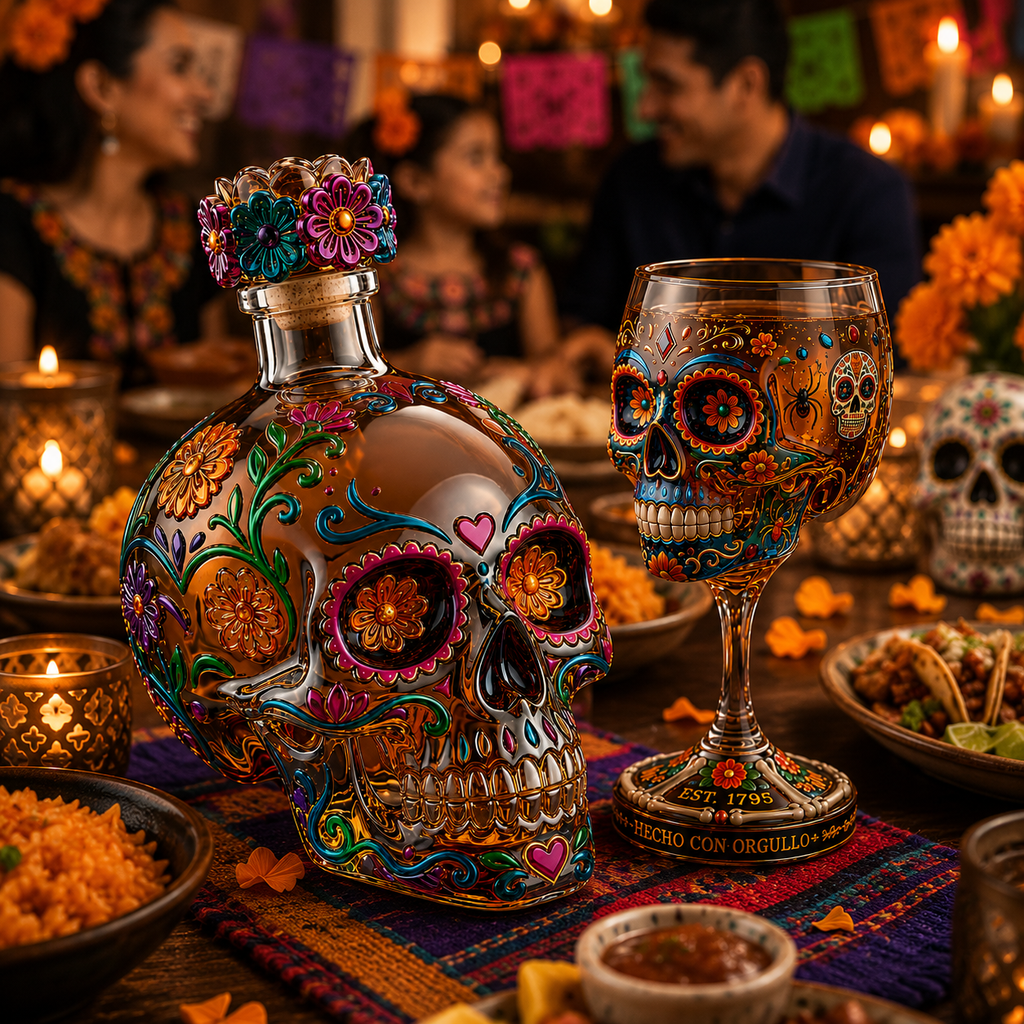 💀 Day of the Dead Skull Decanter Set™ – FREE Matching Goblet While Supplies Last💋