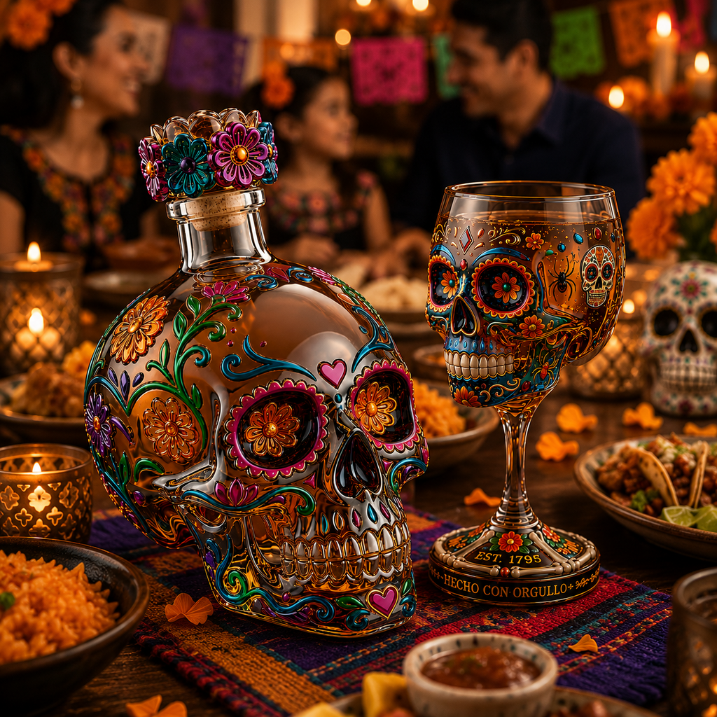 💀 Day of the Dead Skull Decanter Set™ – FREE Matching Goblet While Supplies Last💋
