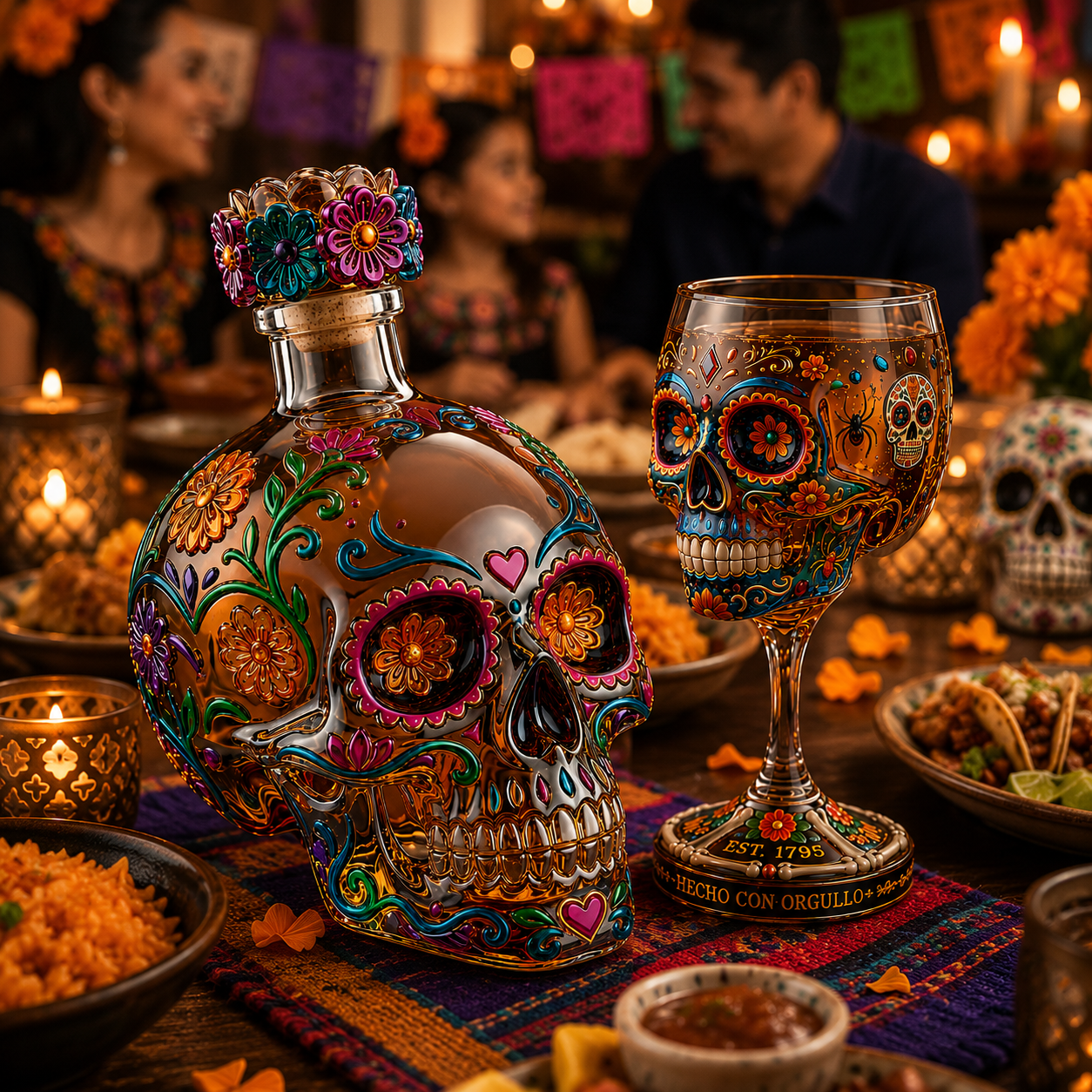 💀 Day of the Dead Skull Decanter Set™ – FREE Matching Goblet While Supplies Last💋