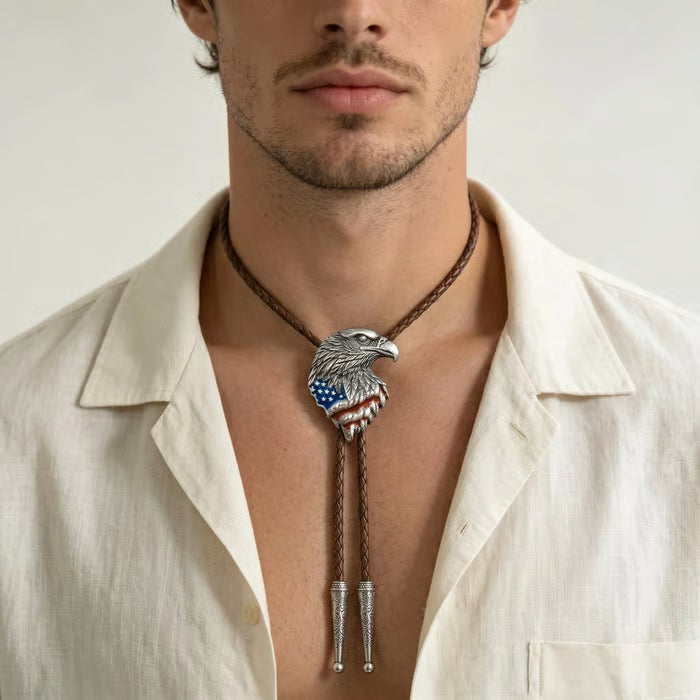 🎁🎉Only $24.99 This Week🌟🎉USA 250th Anniversary Eagle Bolo Tie💋