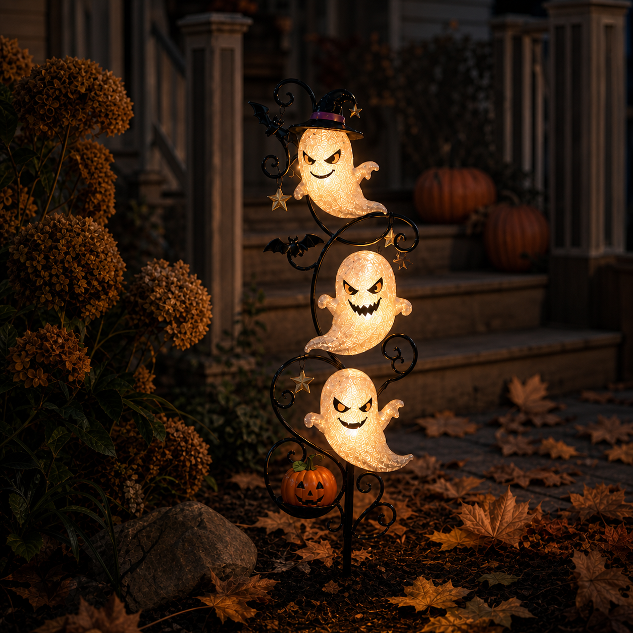 👻 Solar Halloween Little Ghost Garden Stake Light💋