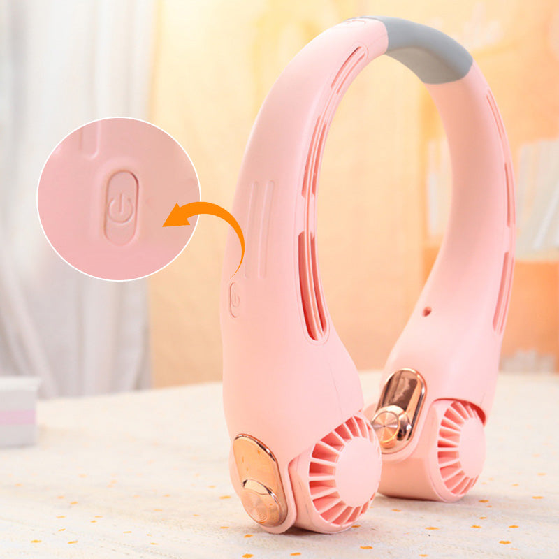 🥳2026 HOT SALE🥳💞50K+ SOLD!🍃 Neck Air Conditioner Fan – Ultra‑quiet, 360° rotating, 3 speeds. Hands‑free cooling, long battery. Summer essential! 🌬️💋
