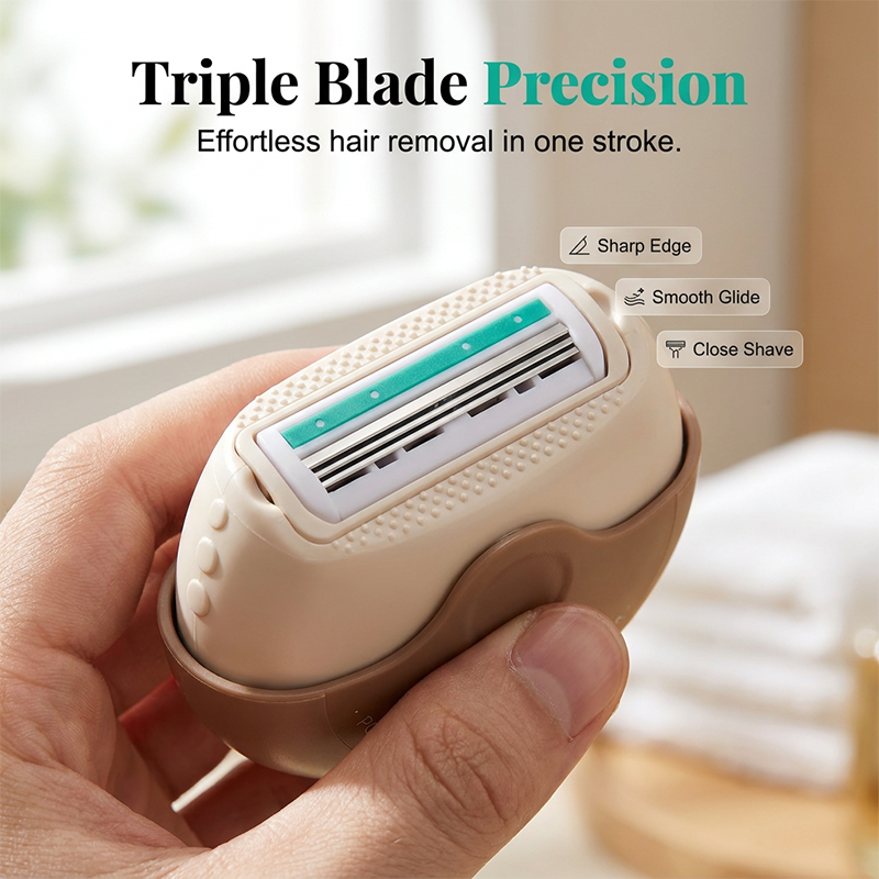 🥳2026 HOT SALE🥳💞50K+ SOLD!⏳✨Portable 3-Layer Hair Shaver with Rotating Cover💋